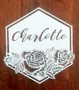 Personalised Name - Roses - Original Handcut
